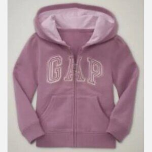 NWT GAP Sparkly Arch Logo Hoodie Hooded Sweatshirt Purple Baby Girls 12-18 month